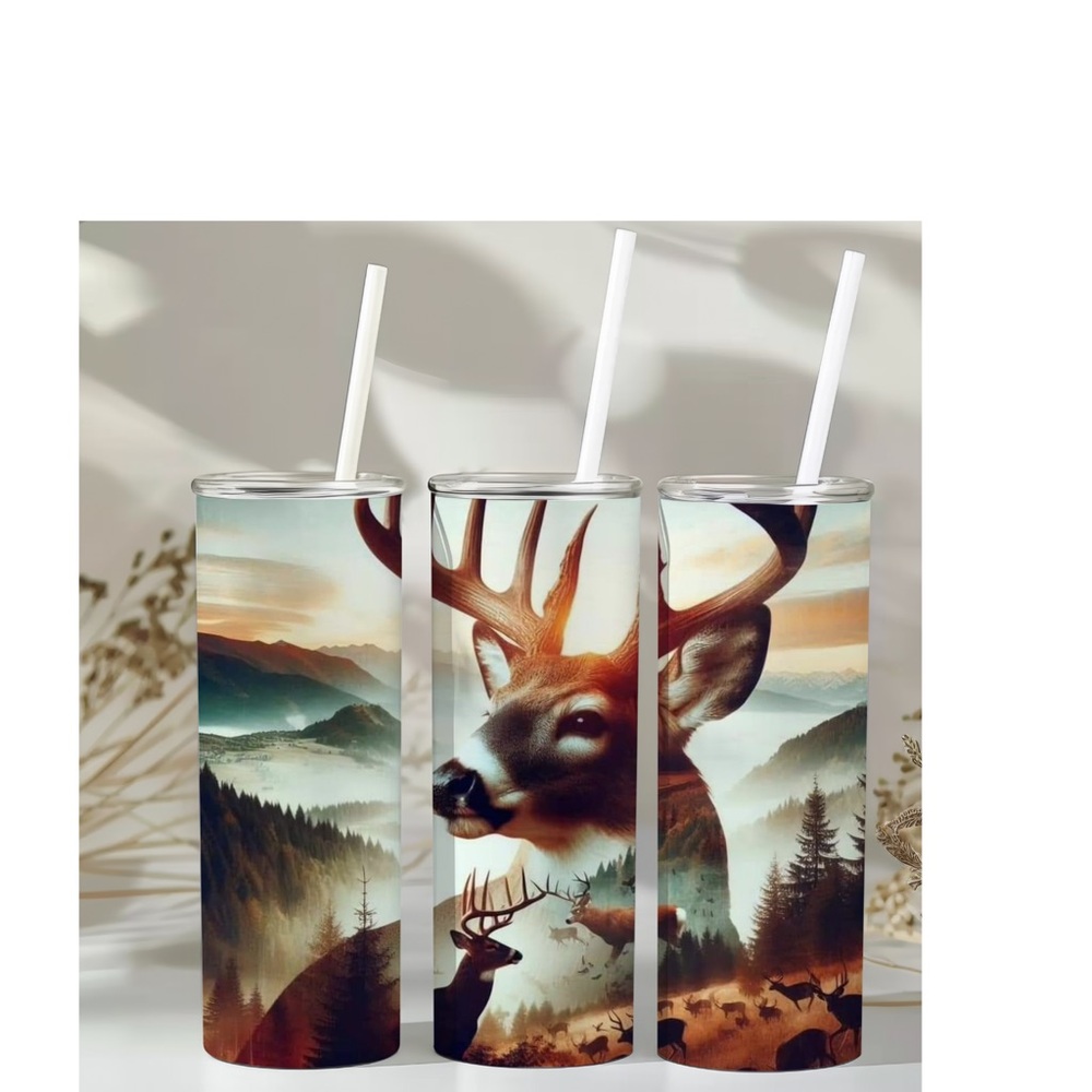 Deer Design 20oz Stainless Steel Tumbler Comes